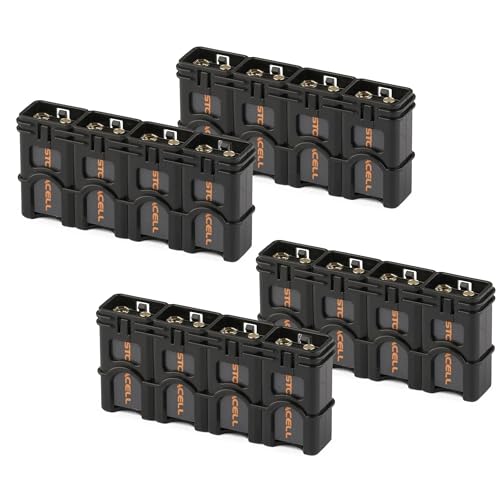 Storacell Slimline 9V Battery Storage Container - Holds 4-9 Volt Batteries, Black, (Pack of 4) - color: Black, size: 4 Count (Pack of 4)