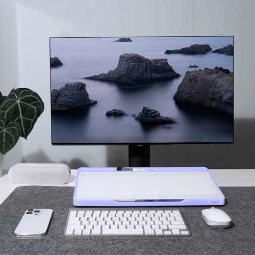 loukin Glass Desktop Whiteboard, 15.3" x 5.6" Dry Erase Desk Board, Purple - color: Purple