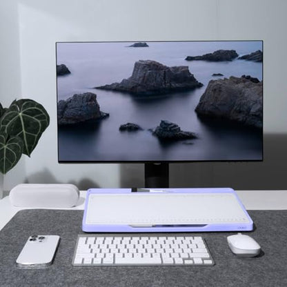 loukin Glass Desktop Whiteboard, 15.3" x 5.6" Dry Erase Desk Board, Purple - color: Purple
