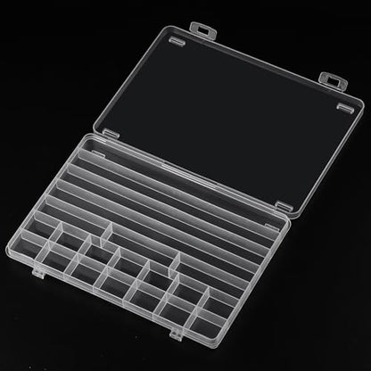 SUTOKAKA 1Pc 21 Grids Plastic Jewelry Organizer Necklace Storage Box Small Compartments Bead Container for DIY Nail Crafts Beading Art Supplies - size: 21