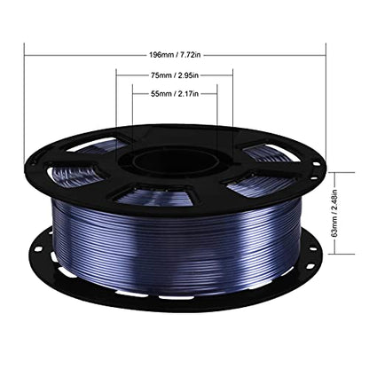 1.75mm Silk Pearlescent Shiny Black PLA Filament, 1kg 2.2lbs 3D Printing Material, Widely Support for FDM 3D Printer, Pack with Extra Filament Sample by BBLIFE - color: Black