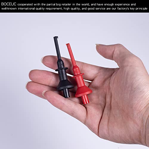 Test Hooks Clips, Multimeter Test Lead Kit Mini Test Hook Clip for 2mm Plug Test Probe Electronic Testing IC Grabber - size: 2MM PLUG