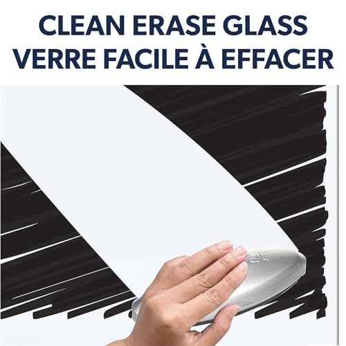 Quartet Dry Erase Board, 50" x 28" Glass Magnetic Whiteboard, Wide Format, Horizontal White Board, InvisaMount, White (G5028IMW) - size: 50"W x 28"H