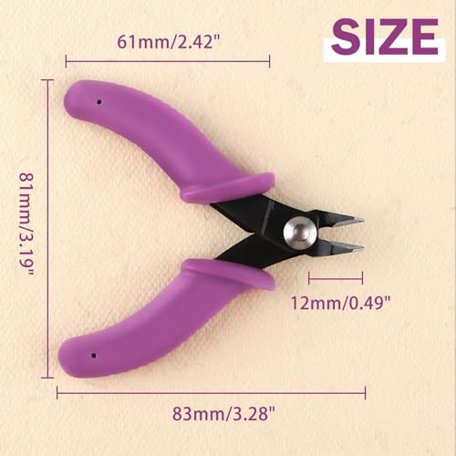 SPEEDWOX 3 Inch Flush Cutters for Jewellery Making Precision Electronics Flush Cutter Diagonal Cutting Pliers Craft Wire Cutters for Crafting Micro Cutter Soft Wire Cutters for Jewellery Wires - size: 3"