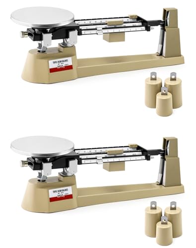 QWORK Triple Beam Mechanical Balance, 2 Pack 2610g/0.1g Lab Analytical Weight Set, Triple Beam Scale with Zero Adjustment Knob, No Need Battery - size: 2 Pack