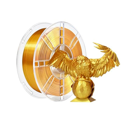 iBOSS PLA Plus (PLA+) 3D Printer Filament 1.75mm+/- 0.02mm,1kg (2.2lbs) Silk Shiny Filament 3D Printing Filament,Smooth Silky Surface,Shiny Gold PLA Pro 3D Filament,Fit Most FDM Printer (Slik Gold) - color: A_ Silk Gold