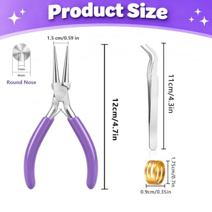 Round Nose Pliers, Wire Jewelry Making Tools - color: Purple-round Nose Pliers
