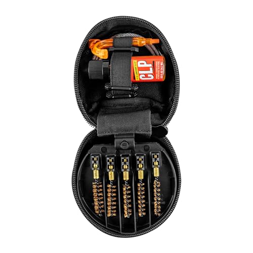 Otis Technology Universal Rifle Cleaning Kit - 5 Bore Brushes Memory-Flex Cable Patches Obstruction Removers Lubricant Soft Case