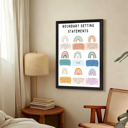 Boundaries Canvas Wall Art Rainbow Poster 16x20in Black Framed Flat - color: style 012, size: 16"L x 20"W