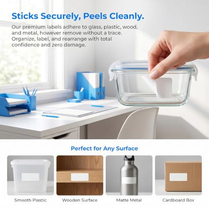 Waterproof Removable White Labels 1×2" & 1×3" for Freezer Organization - size: White 1x2in 1x3in 400 with Pen