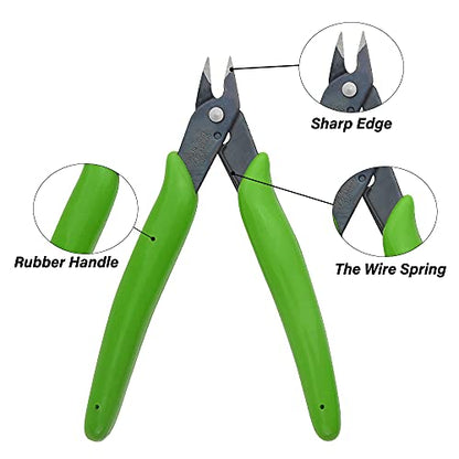 10Pack Wire Cutters Precision Electronic Flush Cutters Mini Cutting Pliers for Ultra-fine Cutting Needs (Grass Green) - color: Grass Green, size: 10Pack