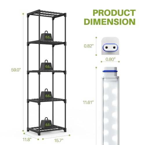 Indoor Greenhouse with Grow Lights, 11.8x15.7x59 - size: greenhouse -11.8×15.7×59inch
