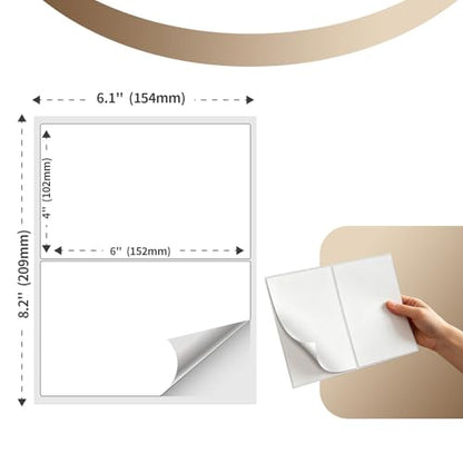 HUOJI 50 Labels/Pack, 4x6 Removable Labels for Storage Bins - size: 4x6-1 Stack | 50 Sheets