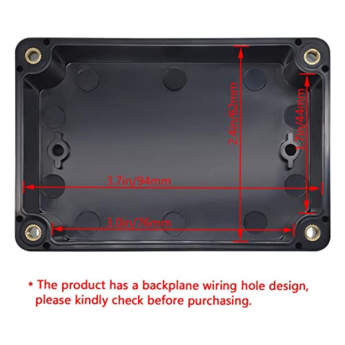 LeMotech Junction Box IP65 Waterproof Project Box Dustproof ABS Plastic Electrical Boxes Universal Enclosure for Electronic Black 3.93x 2.68x 1.97 inch (100 x 68 x 50 mm)(Pack of 2) - color: Black (2 packs), size: 3.9" x 2.6" x 1.9"