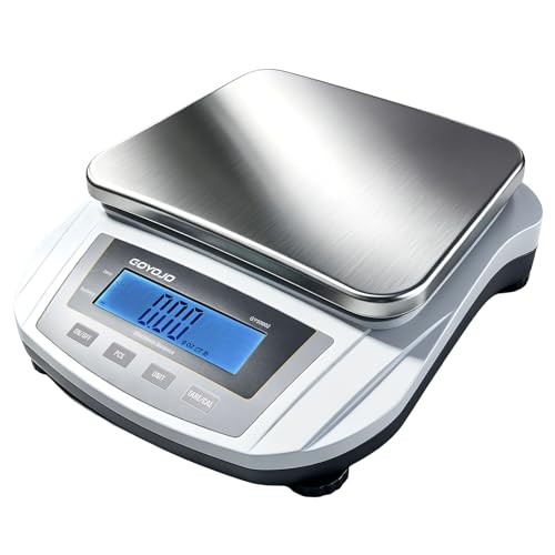 GOYOJO Analytical Balance, 5000g x 0.01g Lab Scale, High Precision Digital Scientific Scale with Stainless Steel Pan, 19 Units, Tare & Piece Counting for Laboratory, Jewelry and Kitchen - color: Silver-5000g x 0.01g