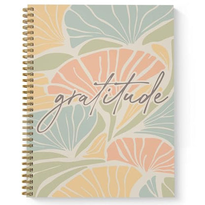 Floral Gratitude Spiral Notebook / 8.5" x 11" Journal / 120 College Ruled Pages/Durable Gloss Laminated Softcover/Gold Wire-o Spiral Binding/Made in the USA - color: Gratitude