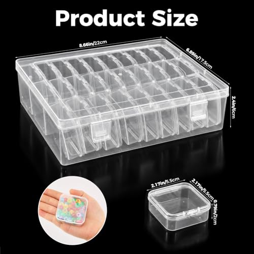 Bead Organizer Box, 31‑Pcs Small Plastic Storage Box, Mini Plastic