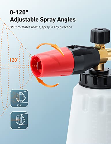 AstroAI Foam Cannon for Pressure Washer with 1/4" Quick Connect Plug, 1 L - size: 1 L Bottle,WITHOUT Tips