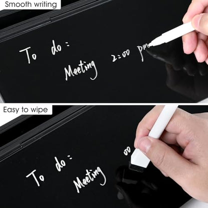 Varhomax Glass Desk Whiteboard Gray with Calculator - color: Calculator-black