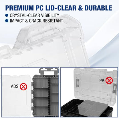 WORKPRO 3-Piece Small Parts Organizer, Stackable Storage Case