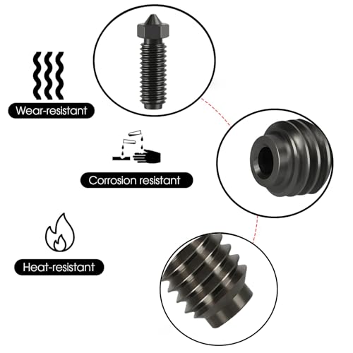 8PCS Hardened Steel Nozzles for Anycubic Kobra S1, High Temperature Resistance Hardened Steel 0.2/0.4/0.6mm Nozzles Kit for Anycubic Kobra 3, Kobra 3 Combo, Kobra S1, Kobra S1 Combo - style: Kobra 3 Harden Steel Multi Size