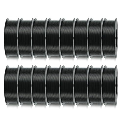Kingroon PLA Filament 1.75mm 16KG, 16 Spools Black 3D Printer Filament Bulk with ±0.02mm Dimensional Accuracy, Low Warping Easy to Print PLA for Most FDM Printers - color: 16kg Black