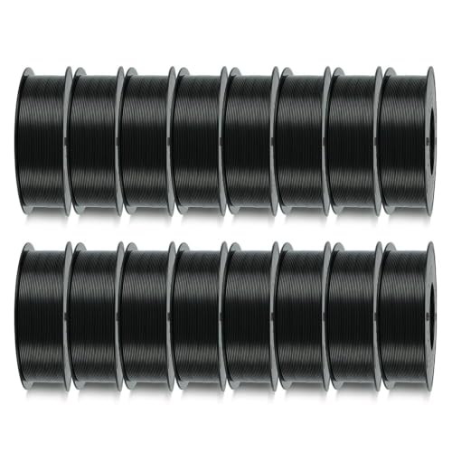 Kingroon PLA Filament 1.75mm 16KG, 16 Spools Black 3D Printer Filament Bulk with ±0.02mm Dimensional Accuracy, Low Warping Easy to Print PLA for Most FDM Printers - color: 16kg Black