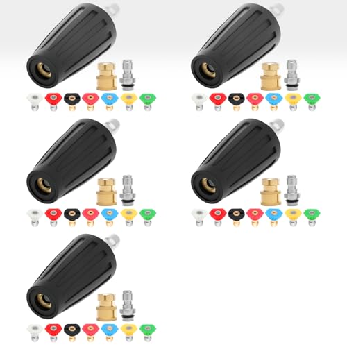 5 set Pressure Washer Nozzle Tips 4000 PSI 4.0 GPM Pressure Washer 1/4" & 3/8" Quick Connect with 35 Nozzle Tips Kit Multiple Degrees (0, 15, 25, 40, 65, Rinse1, Soap2) for Car Concrete Brick