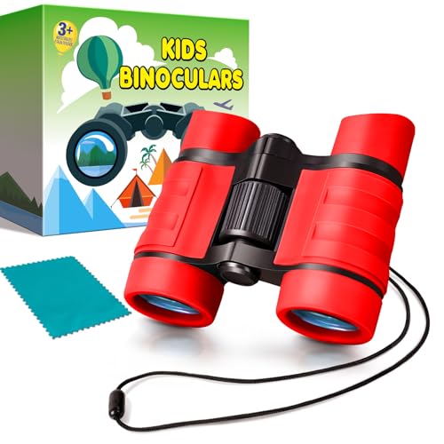 Binoculars for Kids, Kids Binoculars for 3-12 Boys Girls, Outdoor Toys - color: Red
