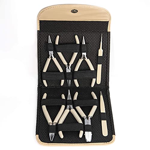 The Beadsmith Fashion Color Pliers, Jewelry Making Supply Set of 8 - color: Desert Beige