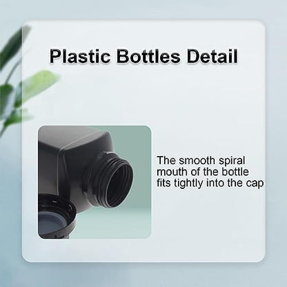 Heyiarbeit 2pcs Plastic Lab Chemical Reagent Bottle 1000ml/34oz Wide Mouth Sample Sealing Liquid Storage Container Black Cap - size: 1000ml (2pcs)