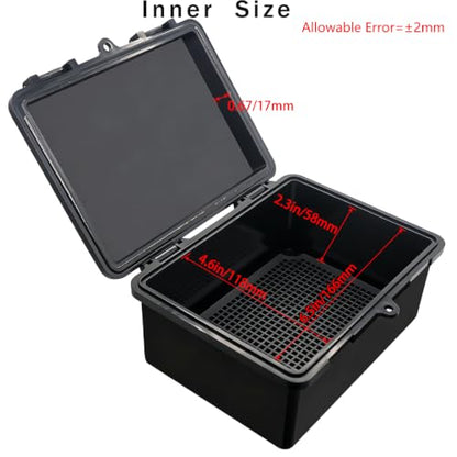 Junction Box, Hinged Black Cover IP67 Waterproof ABS Project Box with Mounting Plate Electrical Box Enclosure with Wall Bracket 7.1 x 5.1 x 3.5inch(180x130x90mm) - color: Black, size: 7.1"x5.1"x3.5"