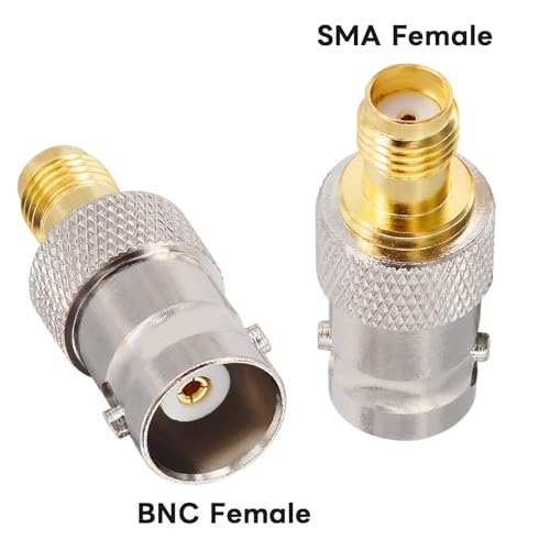 BNC to SMA Female Adapter - SDR Ham Radio Compatible Pack of 2 - size: BNC Female to SMA Female