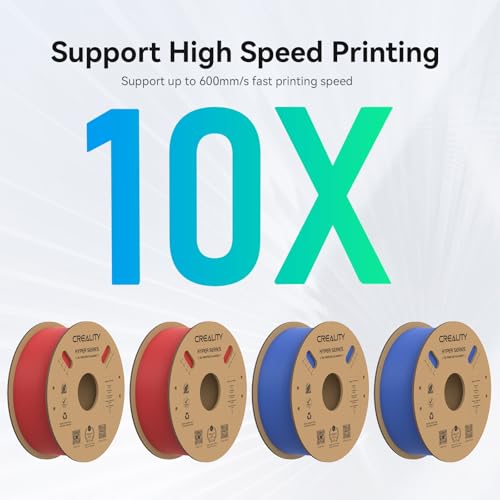 Creality Hyper PLA Filament 1.75mm, 30-600mm/s High Speed 3D Printer Filament, Dimensional Accuracy +/-0.02mm, Fit Most FDM 3D Printers, 4 Pack 1kg Spool(2.2lbs), Red & Blue - color: Red & Blue
