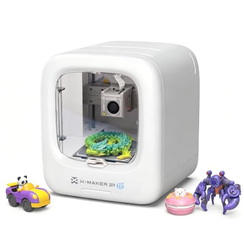 AOSEED AI 3D Printer for Kids, Fast 400mm/s, 12,000+ Models, Enclosed Safe - color: White (JOY AI+) + 1 PLA