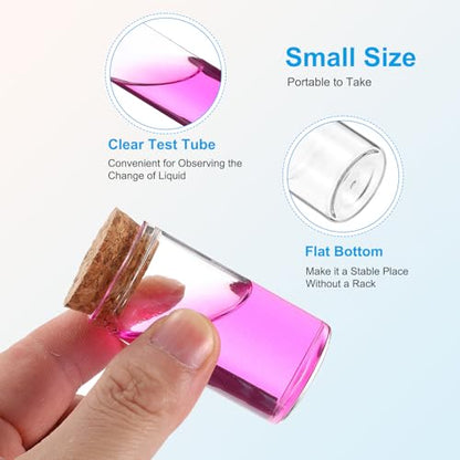PATIKIL 25ml Test Tubes, 24pcs 2.36x1.18 Glass Clear Flat Bottom Test Tube Containers with Cork Stopper for Bead Party Candy Bath Salt Storage Scientific Experiment Plant Propagation - size: 25ml