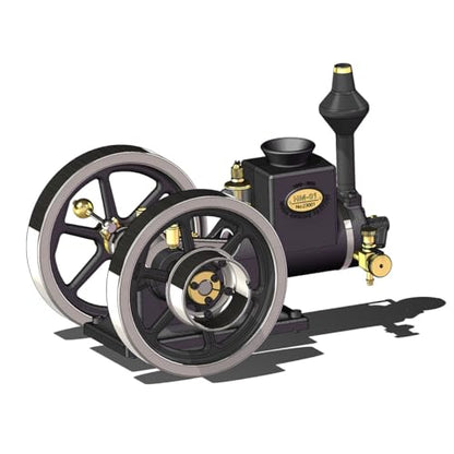 Retrol Engine HM-01 Hit and Miss Engine Model Kit, 4-Stroke Fixed Horizontal Metal Engine Kit with Base Equipment Box/Tankk/Pipe/CDI Igniter/Spark Plug, Gift -Assembled - style: Assembled Version