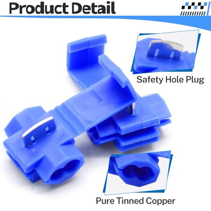 120 Pcs Blue Solderless Quick Splice Snap Wire Connector - size: Blue (120 Pcs)