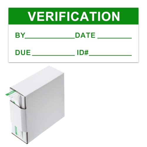 350 Pcs Verification Labels, 1.5" x 0.625", No Flap with Dispenser Box - style: No Flap with Dispenser Box