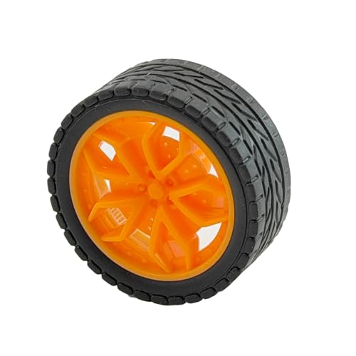 20PCS Model Toy Wheel RC Car Rubber Tire Wheel with 10PCS Shaft Round Axles for for DIY Model Toy RC Car Truck Robot Boat Helicopter Parts (Yellow) - color: Yellow