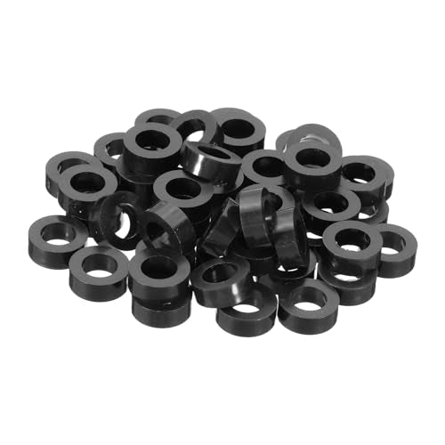 PATIKIL 50Pcs M8 ABS Spacers 5/16" ID x 9/16" OD x 3/16" L Plastic Round Spacer Washers Black Standoff Nut Unthreaded for M8 or 5/16 inch Screws Bolts Electrical Outlet - size: 5/16" ID x 9/16" OD x 3/16" L