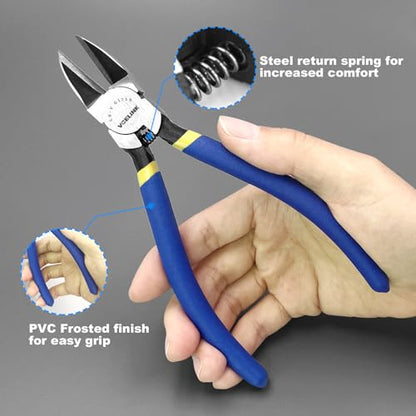 VCELINK Wire Cutter 6-Inch Side Cutter, CR-V Small Flush Cutter - size: 6"x 1 PC