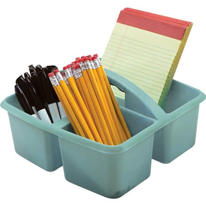 Teacher Created Resources Plastic Storage Caddy, Calming Blue - size: 9"L x 9-1/4"W x 5-1/4"H