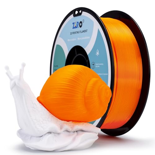ZIRO 3D Printing Filaments, Translucent Series, 2.2lb 1.75mm, Fluo Orange - color: Translucent-fluo Orange