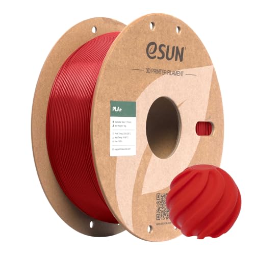 eSUN PLA+ Filament 1.75mm, 3D Printer Filament PLA Plus, Dimensional Accuracy +/- 0.03mm, 1KG Spool (2.2 LBS) 3D Printing Filament for 3D Printers, Fire Engine Red - color: I-fire Engine Red, size: 1KG