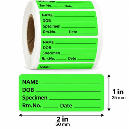 Pathology Labels, 2x1 Inch Specimen Collection Label, 500 Pcs - size: 2x1 Inch