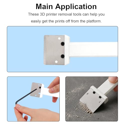 6pcs 3D Printer Scraper Blades with 12 Screws, SK5 Steel Sharp Cleaning Plate Scraper Blades Replacement 3D Printer Tools Accessories (Silver)