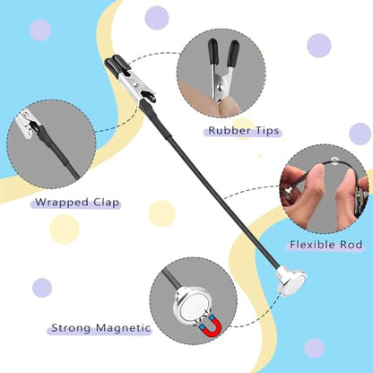 Metal Painting Stand Base Holder, 12 PCS Magnetic Bendable Alligator Clip - color: Black, size: M