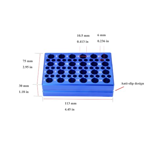 1 Pcs Aluminum Cooler Cooling Block PCR Test Tube Rack 10.5/6mm Diameter - size: 60 Wells