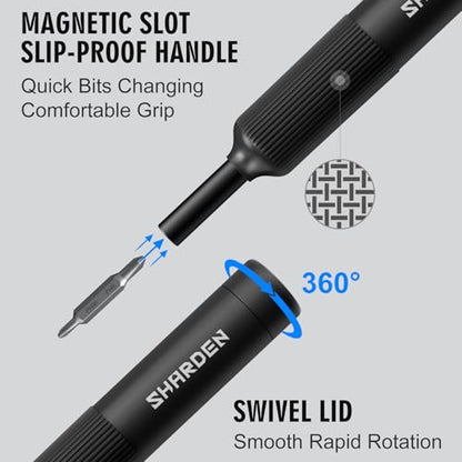 SHARDEN 27-in-1 Precision Screwdriver Set Multi Bit Mini Small Screwdriver - color: Black, size: Pocket Size-Precision